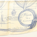 HERMES Carre 90 Scarf ""CHEVAL DE MER"" Silk Cream Auth ac3849-15