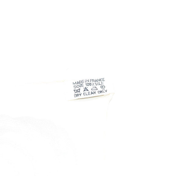 HERMES Carre 90 Scarf ""CHEVAL DE MER"" Silk Cream Auth ac3849