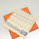 HERMES Carre 90 Scarf ""CHEVAL DE MER"" Silk Cream Auth ac3849-12