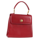 VERSACE Hand Bag Leather Red Gold Auth ac3851V-1