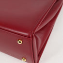VERSACE Hand Bag Leather Red Gold Auth ac3851V-14