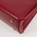 VERSACE Hand Bag Leather Red Gold Auth ac3851V-16