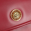 VERSACE Hand Bag Leather Red Gold Auth ac3851V-17