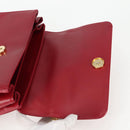 VERSACE Hand Bag Leather Red Gold Auth ac3851V-10