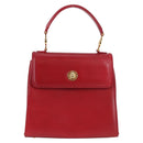 VERSACE Hand Bag Leather Red Gold Auth ac3851V-13