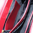 VERSACE Hand Bag Leather Red Gold Auth ac3851V-21