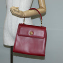 VERSACE Hand Bag Leather Red Gold Auth ac3851V-23