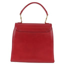 VERSACE Hand Bag Leather Red Gold Auth ac3851V-2