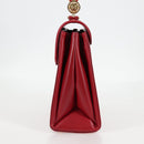 VERSACE Hand Bag Leather Red Gold Auth ac3851V-3