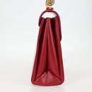 VERSACE Hand Bag Leather Red Gold Auth ac3851V-4