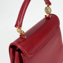 VERSACE Hand Bag Leather Red Gold Auth ac3851V-6