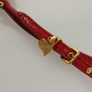 Miu Miu Accessory Pouch Leather Red Gold Auth ac3852-8