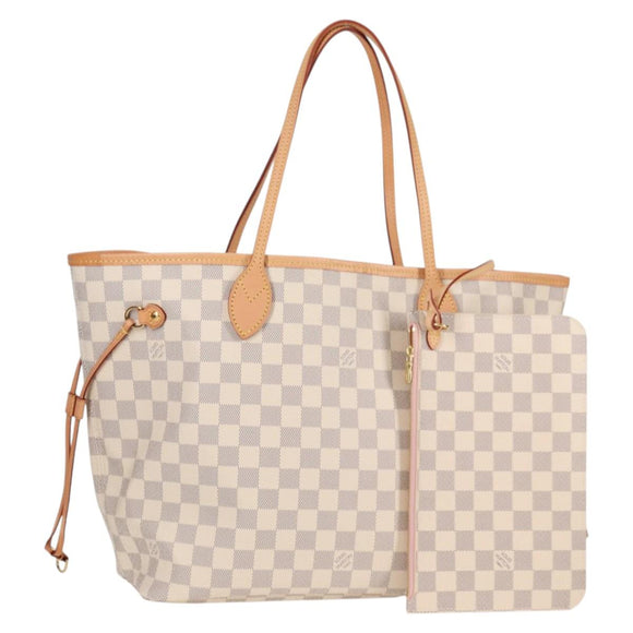 LOUIS VUITTON Damier Azur Neverfull MM Tote Bag N41605 LV Auth ac3855V