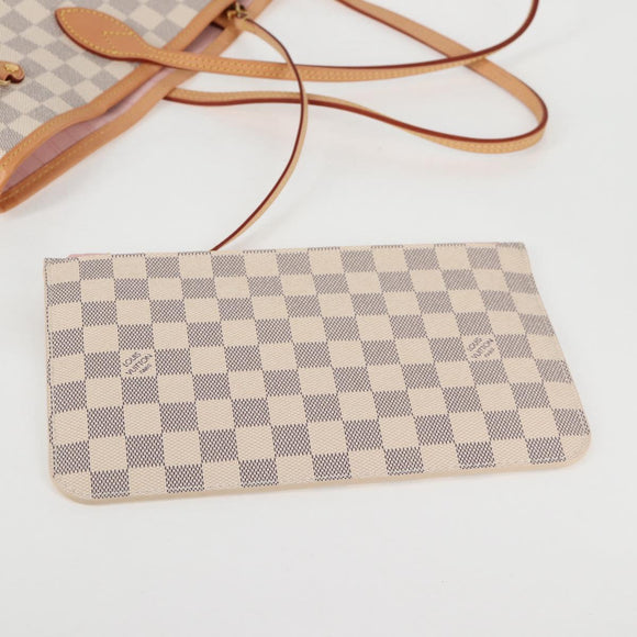 LOUIS VUITTON Damier Azur Neverfull MM Tote Bag N41605 LV Auth ac3855V