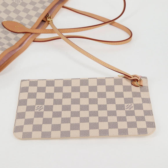 LOUIS VUITTON Damier Azur Neverfull MM Tote Bag N41605 LV Auth ac3855V