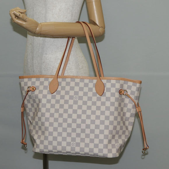 LOUIS VUITTON Damier Azur Neverfull MM Tote Bag N41605 LV Auth ac3855V