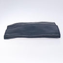 LOEWE Anagram Clutch Bag Leather Navy Gold Auth ac3856-5