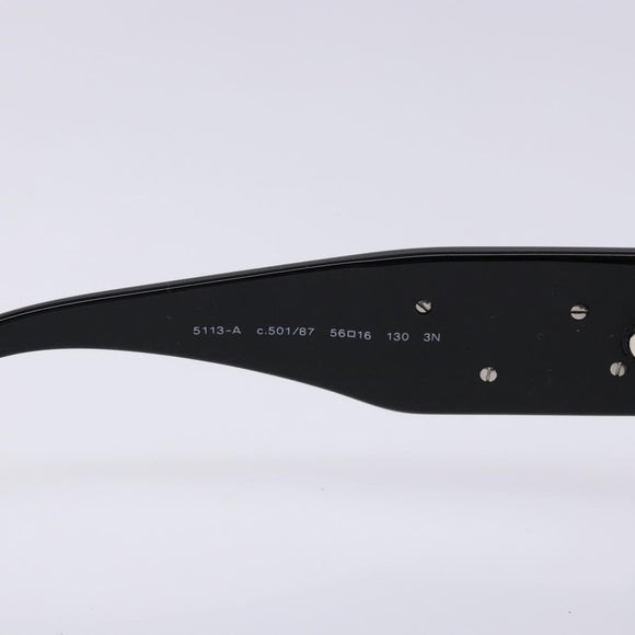 CHANEL Sunglasses Plastic Black CC Auth ac3857