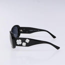 CHANEL Sunglasses Plastic Black CC Auth ac3857-4