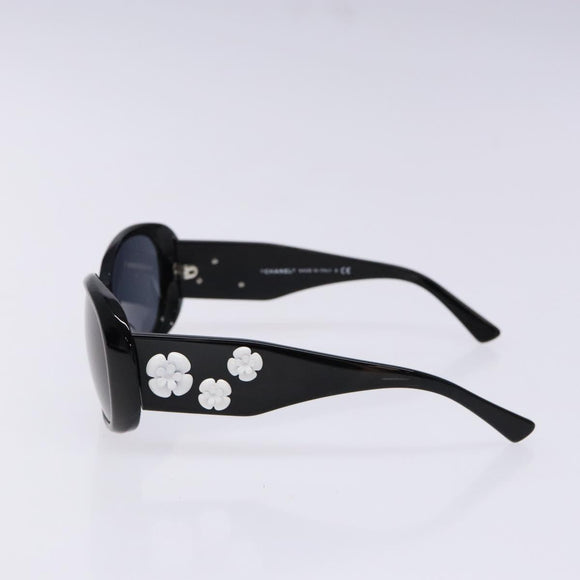 CHANEL Sunglasses Plastic Black CC Auth ac3857