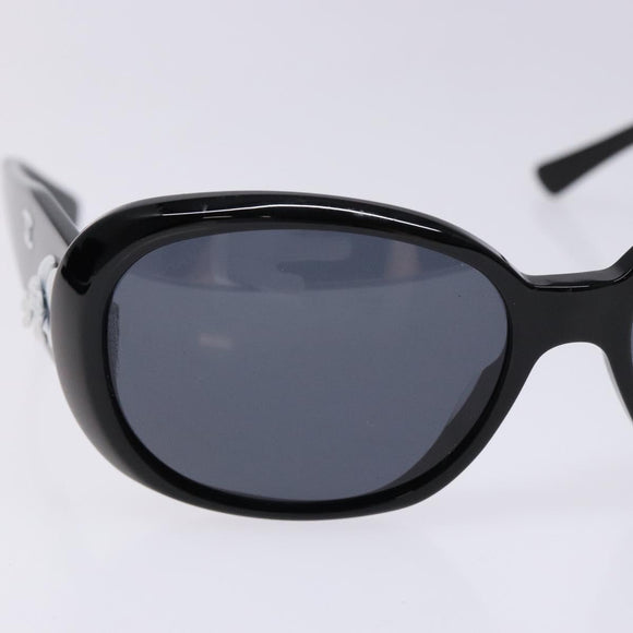 CHANEL Sunglasses Plastic Black CC Auth ac3857