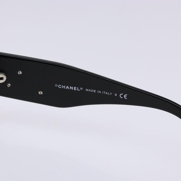 CHANEL Sunglasses Plastic Black CC Auth ac3857