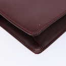 CARTIER Must Line Clutch Bag Leather Bordeaux Gold Auth ac3860-16