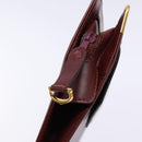 CARTIER Must Line Clutch Bag Leather Bordeaux Gold Auth ac3860-8