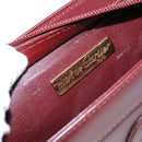 CARTIER Must Line Clutch Bag Leather Bordeaux Gold Auth ac3860-9