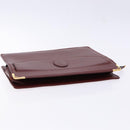 CARTIER Must Line Clutch Bag Leather Bordeaux Gold Auth ac3860-5