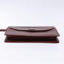 CARTIER Must Line Clutch Bag Leather Bordeaux Gold Auth ac3860-6