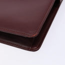 CARTIER Must Line Clutch Bag Leather Bordeaux Gold Auth ac3860-7