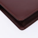 CARTIER Must Line Clutch Bag Leather Bordeaux Gold Auth ac3860-14