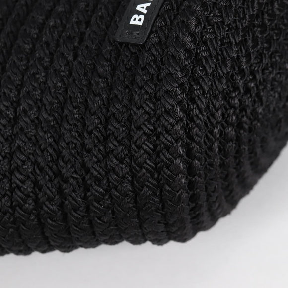 BALENCIAGA Ibiza Small Shoulder Bag Nylon Black Silver 695612 Auth ac3862M