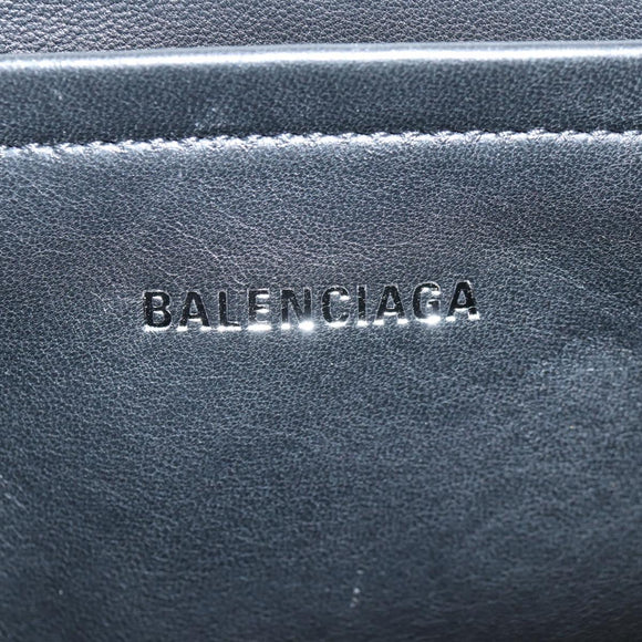 BALENCIAGA Ibiza Small Shoulder Bag Nylon Black Silver 695612 Auth ac3862M