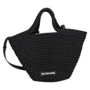 BALENCIAGA Ibiza Small Shoulder Bag Nylon Black Silver 695612 Auth ac3862M-13