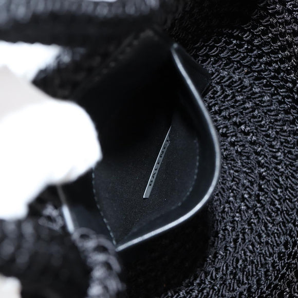 BALENCIAGA Ibiza Small Shoulder Bag Nylon Black Silver 695612 Auth ac3862M