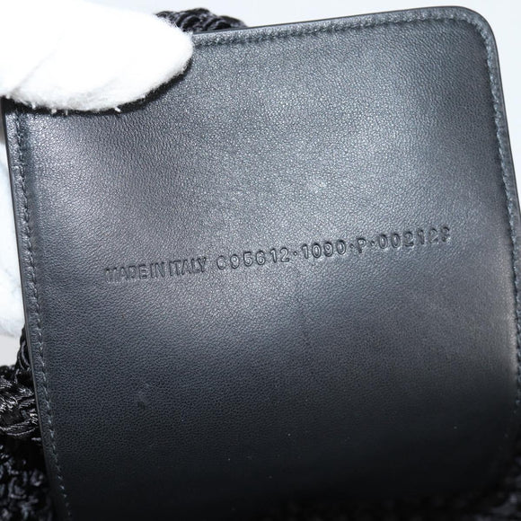 BALENCIAGA Ibiza Small Shoulder Bag Nylon Black Silver 695612 Auth ac3862M