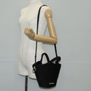 BALENCIAGA Ibiza Small Shoulder Bag Nylon Black Silver 695612 Auth ac3862M-23