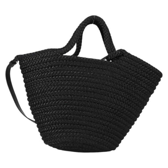 BALENCIAGA Ibiza Small Shoulder Bag Nylon Black Silver 695612 Auth ac3862M