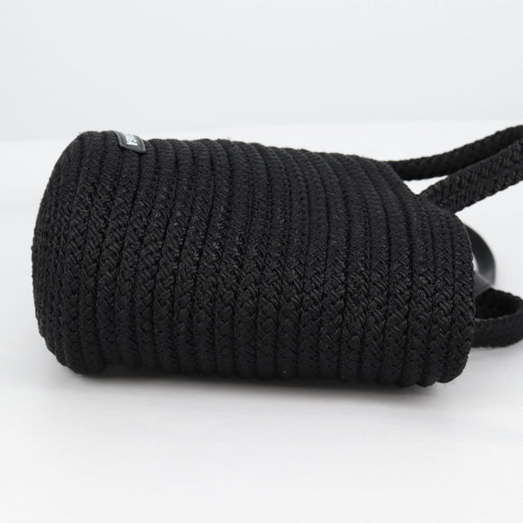 BALENCIAGA Ibiza Small Shoulder Bag Nylon Black Silver 695612 Auth ac3862M