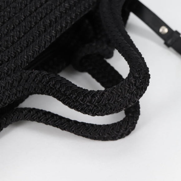 BALENCIAGA Ibiza Small Shoulder Bag Nylon Black Silver 695612 Auth ac3862M