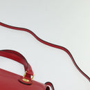 Gianni Versace Hand Bag Leather 2way Red Gold Auth ac3863-15