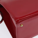 Gianni Versace Hand Bag Leather 2way Red Gold Auth ac3863-17
