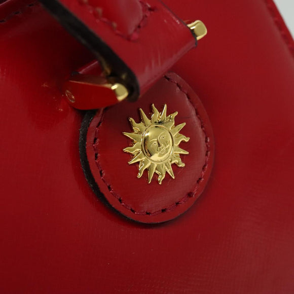 Gianni Versace Hand Bag Leather 2way Red Gold Auth ac3863