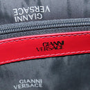Gianni Versace Hand Bag Leather 2way Red Gold Auth ac3863-11