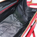 Gianni Versace Hand Bag Leather 2way Red Gold Auth ac3863-21