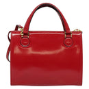 Gianni Versace Hand Bag Leather 2way Red Gold Auth ac3863-2