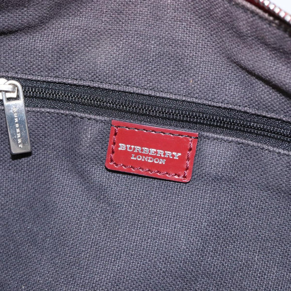 BURBERRY Nova Check Hand Bag PVC Beige Auth ac3864