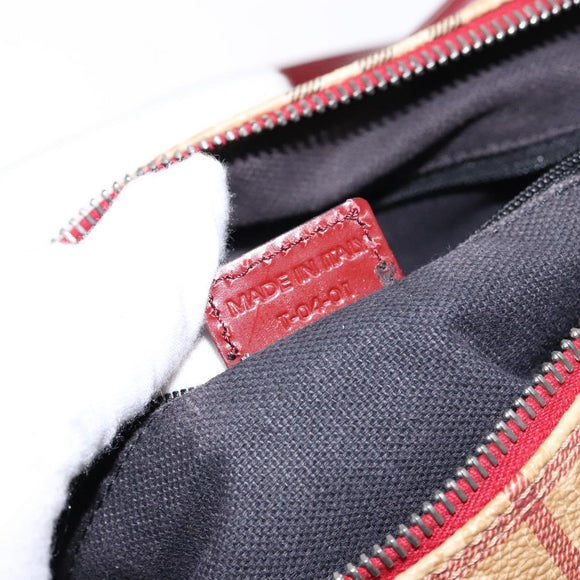 BURBERRY Nova Check Hand Bag PVC Beige Auth ac3864